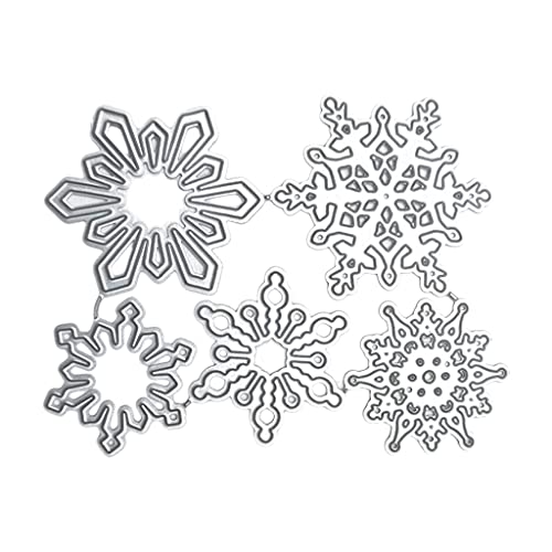Pitadue Metall-Stanzformen, Schneeflocken, handgefertigt, Weihnachtsdekoration, dekorative Prägung für Weihnachtskarten, 5 Stück von Pitadue