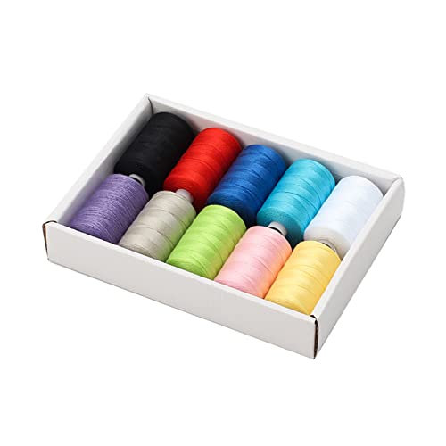 Pitadue Nähgarne aus Polyester, für Nähmaschinen, Handsteppen, Stickerei, 10 Farben pro Spule, 10 Stück von Pitadue