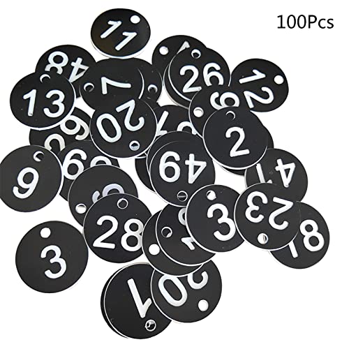 Pitadue Nummernschilder, runde Nummernschilder, Tür für Schlüsselanhänger, 1–100 farbige Nummernschilder, 3,5 cm von Pitadue