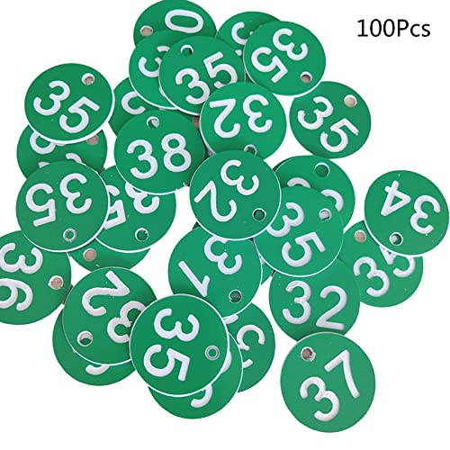 Pitadue Nummernschilder, runde Nummernschilder, Tür für Schlüsselanhänger, 1–100 farbige Nummernschilder, 3,5 cm von Pitadue