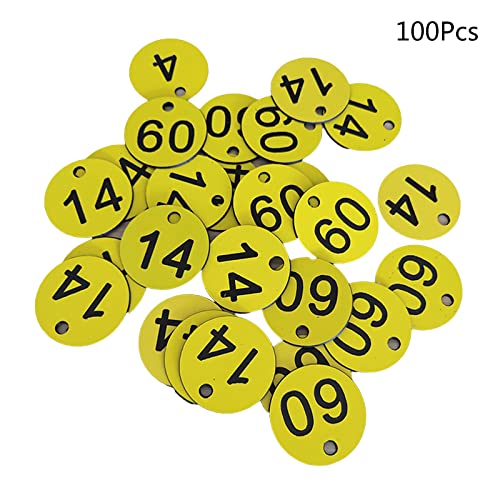 Pitadue Nummernschilder, runde Nummernschilder, Tür für Schlüsselanhänger, 1–100 farbige Nummernschilder, 3,5 cm von Pitadue