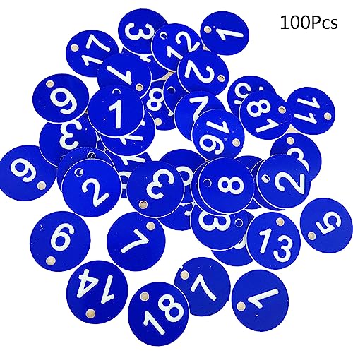 Pitadue Nummernschilder, runde Nummernschilder, Tür für Schlüsselanhänger, 1–100 farbige Nummernschilder, 3,5 cm von Pitadue
