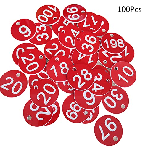 Pitadue Nummernschilder, runde Nummernschilder, Tür für Schlüsselanhänger, 1–100 farbige Nummernschilder, 3,5 cm von Pitadue