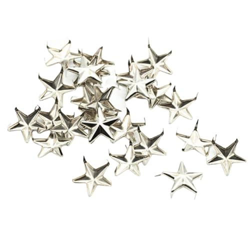 Pitadue Sternnieten für Lederarbeiten, Dekorationen, fünfzackige Sternkrallennieten, Metall, dekorative Nieten, 100 Stück Pitadue Sternnieten für Lederarbeiten, Dekorationen, fünfzackige Sternkrallennieten, Metall, dekorative Nieten, 100 Stück von Pitadue
