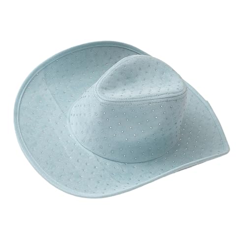 Pitadue Stilvoller Braut-Cowgirl-Hut, 2000er-Jahre-Stil, mit Strasssteinen für Damen, Brauthut, funkelnde Strasssteine, Foto-Requisiten von Pitadue