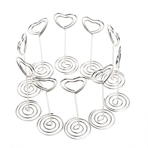 Pitadue Tischkartenhalter für Hochzeit, für Tisch, Foto, Memo, Zahlen, Namen, Clips, Basis, 10 Stück von Pitadue