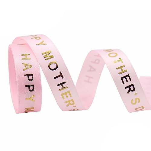 Schleifenband mit Aufschrift "Happy Mother's Day", 9,5 m, 91,4 m, 91,4 m, 91,4 m, für Schleifen, Zubehör, Partyverpackung Schleifenband mit Aufschrift "Happy Mother's Day", 9,5 m, 91,4 m, 91,4 m, 91,4 m, für Schleifen, Zubehör, Partyverpackung von Pitadue
