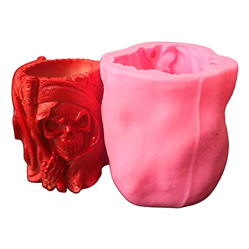 Totenkopf-Blumentopf, 3D-Seife, Epoxidharz, handgefertigte Wachsseifenformen zur Dekoration von Pitadue