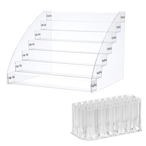 Vielseitiges Farbrohr-Organisationsregal, mehrschichtiger Acryl-Farbhalter, Ständer mit Pinsel-Organizer, für Künstler, Hobbyisten von Pitadue