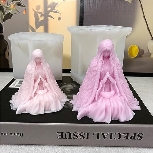 Wiederverwendbare Silikonform für Halloween-Frauenstatue, Epoxidharz, Gießwerkzeug für Duftherstellung von Pitadue