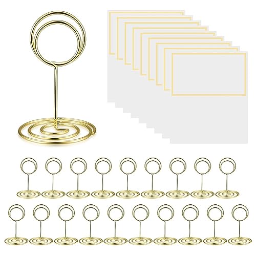 Pitxsgsia 20 Stück Tischkartenhalter, Tischnummernhalter, Tischkartenhalter, Goldfarbener Metalldraht für Bilder/Fotos/Menüs/Memos/Notizen, Einfach zu Verwenden, Gold Pitxsgsia 20 Stück Tischkartenhalter, Tischnummernhalter, Tischkartenhalter, Goldfarbener Metalldraht für Bilder/Fotos/Menüs/Memos/Notizen, Einfach zu Verwenden, Gold von Pitxsgsia