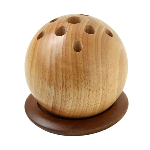 Pitycbo Multifunktionaler Stifthalter Aus Holz in Kugelform mit Löchern für Den Schreibtisch von Pitycbo