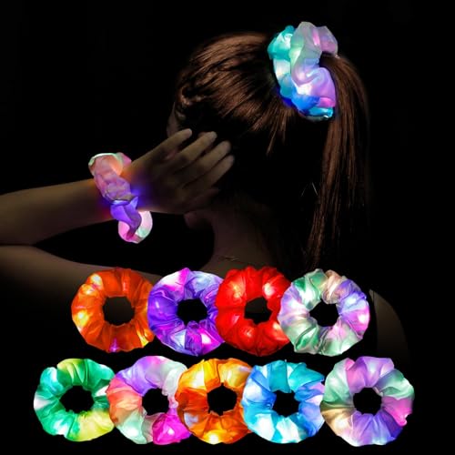 Led Haargummis Mädchen Leuchtender Haarschmuck 9Pcs Leuchtarmbänder Mitgebsel Kindergeburtstag Mädchen Give Aways Satin Haargummi Armband Neon Pyjama Party Deko Accessoire Frauen Geschenk Led Haargummis Mädchen Leuchtender Haarschmuck 9Pcs Leuchtarmbänder Mitgebsel Kindergeburtstag Mädchen Give Aways Satin Haargummi Armband Neon Pyjama Party Deko Accessoire Frauen Geschenk von Piucrty