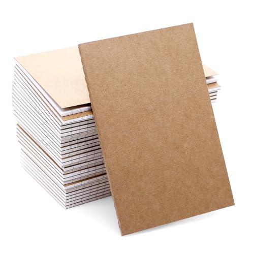 Piuluvor® 30 Stück Mini Notizbuch A6 Liniert, Notizblock Klein Kraftpapier Einband Tagebuch Notizblöcke für Familie, Schule, Büro, Reisen von Piuluvor