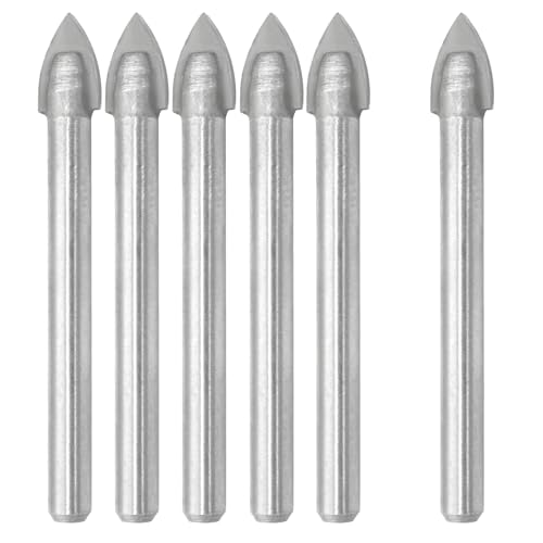 Piutouyar Rundschaft Dreieck Kopf Bohrer 6 Pack 10mm Spitze Durchmesser Bohrer Set für Beton, Fliesen, Glas, Keramik, Ziegel, Holz Piutouyar Rundschaft Dreieck Kopf Bohrer 6 Pack 10mm Spitze Durchmesser Bohrer Set für Beton, Fliesen, Glas, Keramik, Ziegel, Holz von Piutouyar
