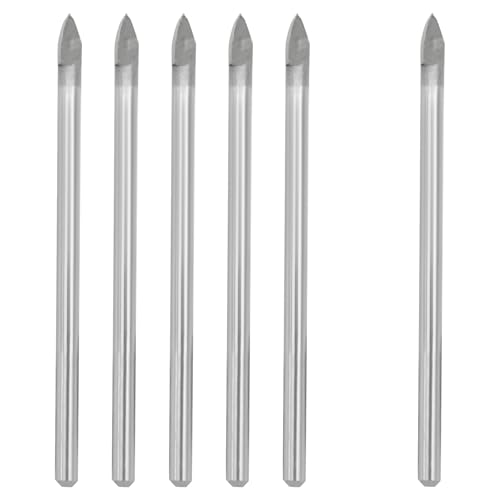 Piutouyar Rundschaft Dreieck Kopf Bohrer 6 Pack 3mm Spitze Durchmesser Bohrer Set für Beton, Fliesen, Glas, Keramik, Ziegel, Holz Piutouyar Rundschaft Dreieck Kopf Bohrer 6 Pack 3mm Spitze Durchmesser Bohrer Set für Beton, Fliesen, Glas, Keramik, Ziegel, Holz von Piutouyar