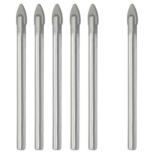 Piutouyar Rundschaft Dreieck Kopf Bohrer 6 Pack 4mm Spitze Durchmesser Bohrer Set für Beton, Fliesen, Glas, Keramik, Ziegel, Holz Piutouyar Rundschaft Dreieck Kopf Bohrer 6 Pack 4mm Spitze Durchmesser Bohrer Set für Beton, Fliesen, Glas, Keramik, Ziegel, Holz von Piutouyar