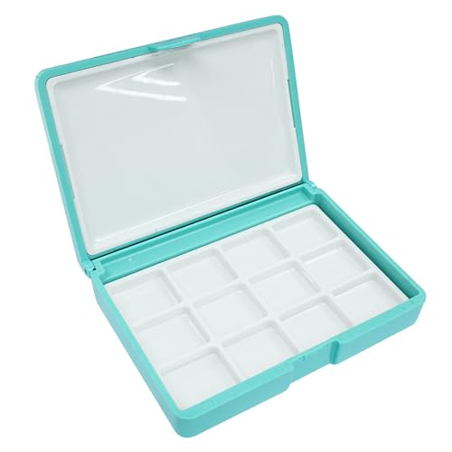 Piutouyar Tragbare Farbpalettenbox, 12 Mulden, Aquarell-Klapppalette mit Deckel für Aquarell (blau) von Piutouyar