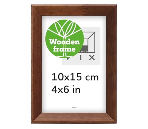 Pix FRAMES Bilderrahmen 10x15 cm - Kollektion Magic Nature - Fotorahmen aus Holz - Rahmen mit Scheiben aus Plexiglas - Rahmen zum Aufhängen und Aufstellen - Modern Photo Frame - Braun von Pix FRAMES