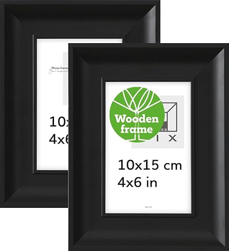 Pix FRAMES Bilderrahmen 10x15 cm x2 Set - Holzrahmen - Picture Frame - Holzbilderrahmen - Holz Bilderrahmen - Fotorahmen - Schwarz Pix FRAMES Bilderrahmen 10x15 cm x2 Set - Holzrahmen - Picture Frame - Holzbilderrahmen - Holz Bilderrahmen - Fotorahmen - Schwarz von Pix FRAMES