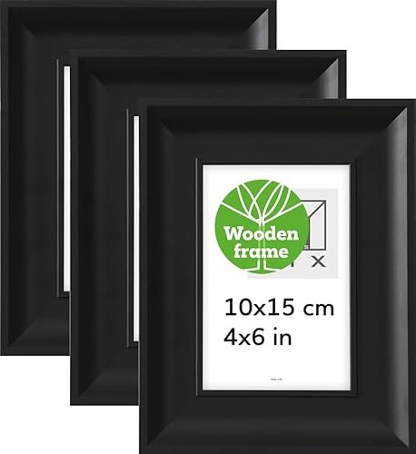 Pix FRAMES Bilderrahmen 10x15 cm x3 Set - Holzrahmen - Picture Frame - Holzbilderrahmen - Holz Bilderrahmen - Fotorahmen - Schwarz Pix FRAMES Bilderrahmen 10x15 cm x3 Set - Holzrahmen - Picture Frame - Holzbilderrahmen - Holz Bilderrahmen - Fotorahmen - Schwarz von Pix FRAMES