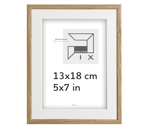 Pix FRAMES Bilderrahmen - 13x18 cm - Fotorahmen aus Holz mit Dekorative Folienbeschichtung - Elegantes Rahmen für Fotos - Klassische Rahmen zum Aufhängen und Aufstellen - Weiß & Eiche Pix FRAMES Bilderrahmen - 13x18 cm - Fotorahmen aus Holz mit Dekorative Folienbeschichtung - Elegantes Rahmen für Fotos - Klassische Rahmen zum Aufhängen und Aufstellen - Weiß & Eiche von Pix FRAMES