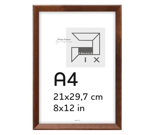 Pix FRAMES Bilderrahmen A4 - Kollektion Magic Nature - Fotorahmen aus Holz - Rahmen mit Scheiben aus acrylglas - Rahmen zum Aufhängen und Aufstellen - Modern Photo Frame - 21x29,7 cm - Braun von Pix FRAMES