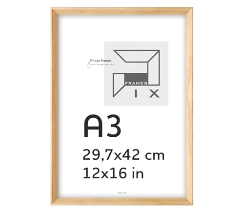 Pix FRAMES Bilderrahmen A3 - Kollektion Magic Nature - Fotorahmen aus Holz - Rahmen mit Scheiben aus acrylglas - Rahmen zum Aufhängen und Aufstellen - Modern Photo Frame - 29,7x42 cm - Naturfarbe von Pix FRAMES