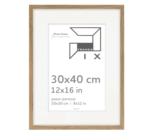 Pix FRAMES Bilderrahmen 30x40/20x30 cm - Idea Pass Kollektion - Holzrahmen mit Passepartout - Picture Frame - Holzbilderrahmen - Holz Bilderrahmen - Fotorahmen - Eiche Pix FRAMES Bilderrahmen 30x40/20x30 cm - Idea Pass Kollektion - Holzrahmen mit Passepartout - Picture Frame - Holzbilderrahmen - Holz Bilderrahmen - Fotorahmen - Eiche von Pix FRAMES