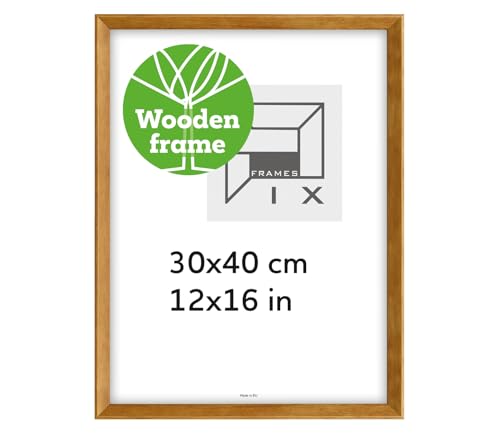 Pix FRAMES Bilderrahmen 30x40 cm - Kollektion Magic Nature - Fotorahmen aus Holz - Rahmen mit Scheiben aus Plexiglas - Rahmen zum Aufhängen und Aufstellen - Modern Photo Frame - Honig von Pix FRAMES