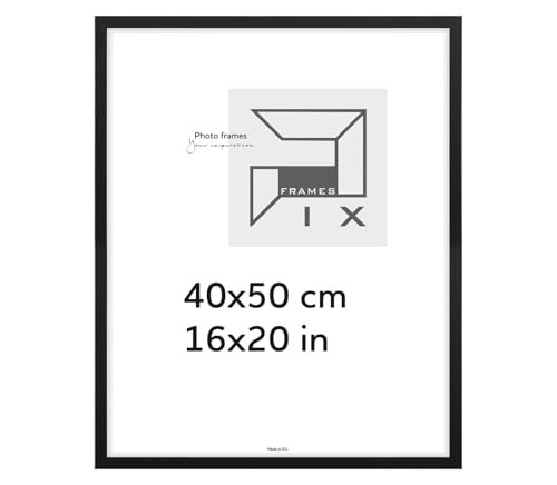 Pix FRAMES Bilderrahmen 40x50 cm - Fotorahmen aus Holz mit Dekorfolie - Elegantes Rahmen für Fotos - Klassische Rahmen zum Aufhängen und Aufstellen - Schwarz von Pix FRAMES