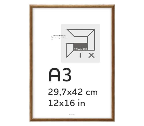 Pix FRAMES Bilderrahmen A3 - Fotorahmen aus Holz - Rahmen mit Scheiben aus acrylglas - Rahmen zum Aufhängen - Modern Photo Frame - 29,7x42 cm - Braun Pix FRAMES Bilderrahmen A3 - Fotorahmen aus Holz - Rahmen mit Scheiben aus acrylglas - Rahmen zum Aufhängen - Modern Photo Frame - 29,7x42 cm - Braun von Pix FRAMES