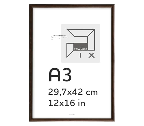 Pix FRAMES Bilderrahmen A3 - Fotorahmen aus Holz - Rahmen mit Scheiben aus acrylglas - Rahmen zum Aufhängen - Modern Photo Frame - 29,7x42 cm - Dunkelbraun Pix FRAMES Bilderrahmen A3 - Fotorahmen aus Holz - Rahmen mit Scheiben aus acrylglas - Rahmen zum Aufhängen - Modern Photo Frame - 29,7x42 cm - Dunkelbraun von Pix FRAMES