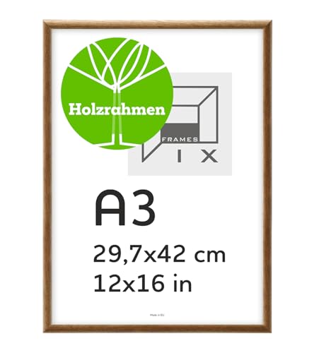 Pix FRAMES Bilderrahmen A3 - Fotorahmen aus Holz - Rahmen mit Scheiben aus acrylglas - Rahmen zum Aufhängen - Modern Photo Frame - 29,7x42 cm - Braun Pix FRAMES Bilderrahmen A3 - Fotorahmen aus Holz - Rahmen mit Scheiben aus acrylglas - Rahmen zum Aufhängen - Modern Photo Frame - 29,7x42 cm - Braun von Pix FRAMES