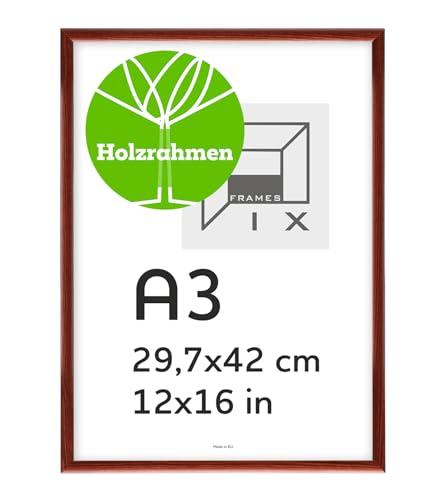 Pix FRAMES Bilderrahmen A3 - Fotorahmen aus Holz - Rahmen mit Scheiben aus acrylglas - Rahmen zum Aufhängen - Modern Photo Frame - 29,7x42 cm - Mahagoni Pix FRAMES Bilderrahmen A3 - Fotorahmen aus Holz - Rahmen mit Scheiben aus acrylglas - Rahmen zum Aufhängen - Modern Photo Frame - 29,7x42 cm - Mahagoni von Pix FRAMES