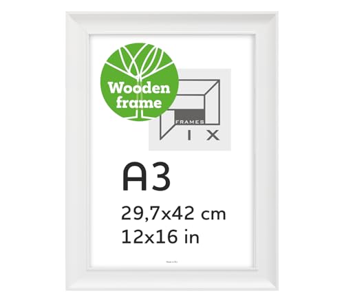 Pix FRAMES Bilderrahmen A3- Holzrahmen - Picture Frame - Holzbilderrahmen - Holz Bilderrahmen - Fotorahmen - 29,7x42 cm - Weiß Pix FRAMES Bilderrahmen A3- Holzrahmen - Picture Frame - Holzbilderrahmen - Holz Bilderrahmen - Fotorahmen - 29,7x42 cm - Weiß von Pix FRAMES