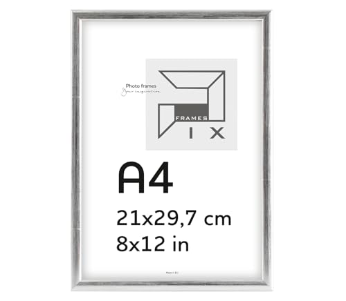 Pix FRAMES Bilderrahmen A4- Fotorahmen aus Holz - Rahmen mit Scheiben aus acrylglas - Rahmen zum Aufhängen und Aufstellen - Modern Photo Frame - 21x29,7 cm - Silber Pix FRAMES Bilderrahmen A4- Fotorahmen aus Holz - Rahmen mit Scheiben aus acrylglas - Rahmen zum Aufhängen und Aufstellen - Modern Photo Frame - 21x29,7 cm - Silber von Pix FRAMES