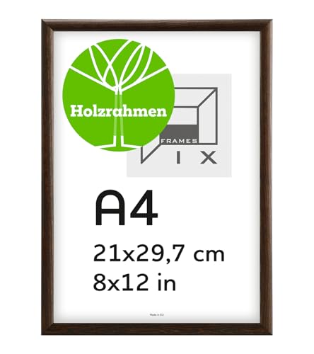 Pix FRAMES Bilderrahmen A4- Fotorahmen aus Holz - Rahmen mit Scheiben aus acrylglas - Rahmen zum Aufhängen und Aufstellen - Modern Photo Frame - 21x29,7 cm - Dunkelbraun Pix FRAMES Bilderrahmen A4- Fotorahmen aus Holz - Rahmen mit Scheiben aus acrylglas - Rahmen zum Aufhängen und Aufstellen - Modern Photo Frame - 21x29,7 cm - Dunkelbraun von Pix FRAMES