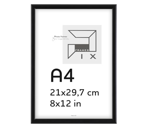Pix FRAMES Bilderrahmen A4- Fotorahmen aus Holz - Rahmen mit Scheiben aus acrylglas - Rahmen zum Aufhängen und Aufstellen - Modern Photo Frame - 21x29,7 cm - Schwarz Pix FRAMES Bilderrahmen A4- Fotorahmen aus Holz - Rahmen mit Scheiben aus acrylglas - Rahmen zum Aufhängen und Aufstellen - Modern Photo Frame - 21x29,7 cm - Schwarz von Pix FRAMES