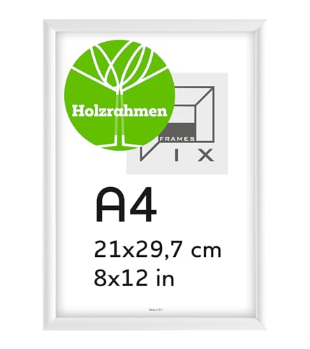 Pix FRAMES Bilderrahmen A4- Fotorahmen aus Holz - Rahmen mit Scheiben aus acrylglas - Rahmen zum Aufhängen und Aufstellen - Modern Photo Frame - 21x29,7 cm - Weiß Pix FRAMES Bilderrahmen A4- Fotorahmen aus Holz - Rahmen mit Scheiben aus acrylglas - Rahmen zum Aufhängen und Aufstellen - Modern Photo Frame - 21x29,7 cm - Weiß von Pix FRAMES