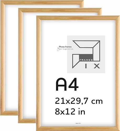 Pix FRAMES Bilderrahmen A4- Fotorahmen aus Holz mit Scheiben aus acrylglas - Rahmen zum Aufhängen und Aufstellen - Modern Photo Frame - 21x29,7 cm x3 Set - Holz Pix FRAMES Bilderrahmen A4- Fotorahmen aus Holz mit Scheiben aus acrylglas - Rahmen zum Aufhängen und Aufstellen - Modern Photo Frame - 21x29,7 cm x3 Set - Holz von Pix FRAMES
