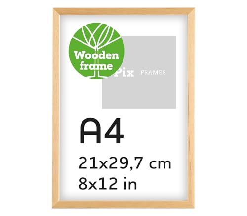 Pix FRAMES Bilderrahmen A4 Holz x2 Set - Holzrahmen mit Scheiben aus acrylglas - Picture Frame - Holzbilderrahmen - Holz Bilderrahmen - Fotorahmen 21x29,7 cm - Natural Pix FRAMES Bilderrahmen A4 Holz x2 Set - Holzrahmen mit Scheiben aus acrylglas - Picture Frame - Holzbilderrahmen - Holz Bilderrahmen - Fotorahmen 21x29,7 cm - Natural von Pix FRAMES