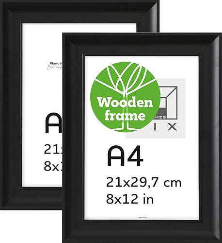 Pix FRAMES Bilderrahmen A4 x2 Set - Holzrahmen - Picture Frame - Holzbilderrahmen - Holz Bilderrahmen - Fotorahmen - 21x29,7 cm - Schwarz Pix FRAMES Bilderrahmen A4 x2 Set - Holzrahmen - Picture Frame - Holzbilderrahmen - Holz Bilderrahmen - Fotorahmen - 21x29,7 cm - Schwarz von Pix FRAMES