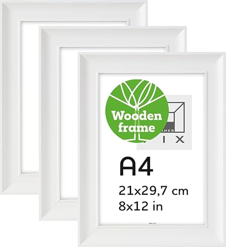 Pix FRAMES Bilderrahmen A4 x3 Set - Holzrahmen - Picture Frame - Holzbilderrahmen - Holz Bilderrahmen - Fotorahmen - 21x29,7 cm - Weiß Pix FRAMES Bilderrahmen A4 x3 Set - Holzrahmen - Picture Frame - Holzbilderrahmen - Holz Bilderrahmen - Fotorahmen - 21x29,7 cm - Weiß von Pix FRAMES