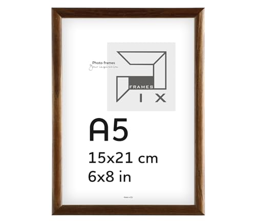 Pix FRAMES Bilderrahmen A5 - Fotorahmen aus Holz - Rahmen mit Scheiben aus acrylglas - Rahmen zum Aufhängen und Aufstellen - Modern Photo Frame - 15x21 cm - Dunkelbraun Pix FRAMES Bilderrahmen A5 - Fotorahmen aus Holz - Rahmen mit Scheiben aus acrylglas - Rahmen zum Aufhängen und Aufstellen - Modern Photo Frame - 15x21 cm - Dunkelbraun von Pix FRAMES
