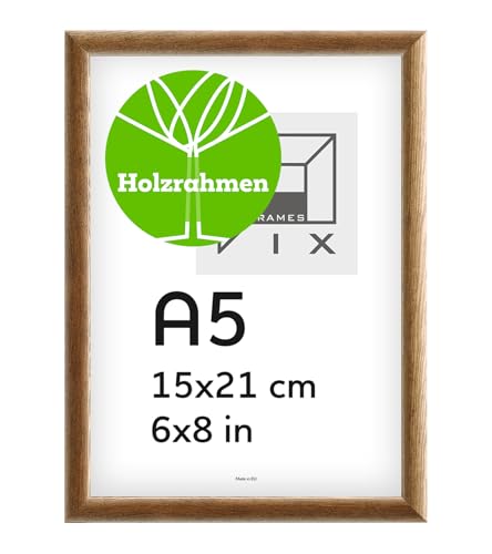 Pix FRAMES Bilderrahmen A5 - Fotorahmen aus Holz - Rahmen mit Scheiben aus acrylglas - Rahmen zum Aufhängen und Aufstellen - Modern Photo Frame - 15x21 cm - Braun Pix FRAMES Bilderrahmen A5 - Fotorahmen aus Holz - Rahmen mit Scheiben aus acrylglas - Rahmen zum Aufhängen und Aufstellen - Modern Photo Frame - 15x21 cm - Braun von Pix FRAMES