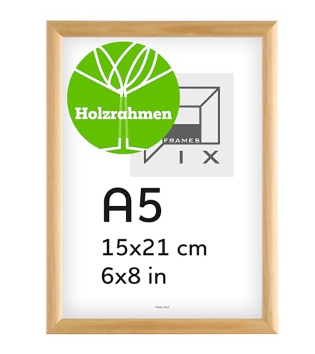 Pix FRAMES Bilderrahmen A5 - Fotorahmen aus Holz - Rahmen mit Scheiben aus acrylglas - Rahmen zum Aufhängen und Aufstellen - Modern Photo Frame - 15x21 cm - Holz Pix FRAMES Bilderrahmen A5 - Fotorahmen aus Holz - Rahmen mit Scheiben aus acrylglas - Rahmen zum Aufhängen und Aufstellen - Modern Photo Frame - 15x21 cm - Holz von Pix FRAMES