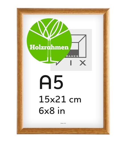 Pix FRAMES Bilderrahmen A5 - Fotorahmen aus Holz - Rahmen mit Scheiben aus acrylglas - Rahmen zum Aufhängen und Aufstellen - Modern Photo Frame - 15x21 cm - Honig Pix FRAMES Bilderrahmen A5 - Fotorahmen aus Holz - Rahmen mit Scheiben aus acrylglas - Rahmen zum Aufhängen und Aufstellen - Modern Photo Frame - 15x21 cm - Honig von Pix FRAMES