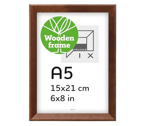 Pix FRAMES Bilderrahmen A5 - Kollektion Magic Nature - Fotorahmen aus Holz - Rahmen mit Scheiben aus acrylglas - Rahmen zum Aufhängen und Aufstellen - Modern Photo Frame - 15x21 cm - Braun Pix FRAMES Bilderrahmen A5 - Kollektion Magic Nature - Fotorahmen aus Holz - Rahmen mit Scheiben aus acrylglas - Rahmen zum Aufhängen und Aufstellen - Modern Photo Frame - 15x21 cm - Braun von Pix FRAMES