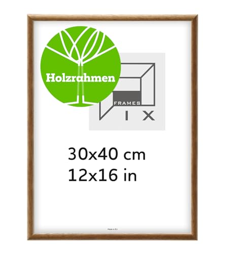 Pix FRAMES Bilderrahmen - Fotorahmen aus Holz - Rahmen mit Scheiben aus acrylglas - Rahmen zum Aufhängen - Modern Photo Frame - 30x40 cm - Braun von Pix FRAMES